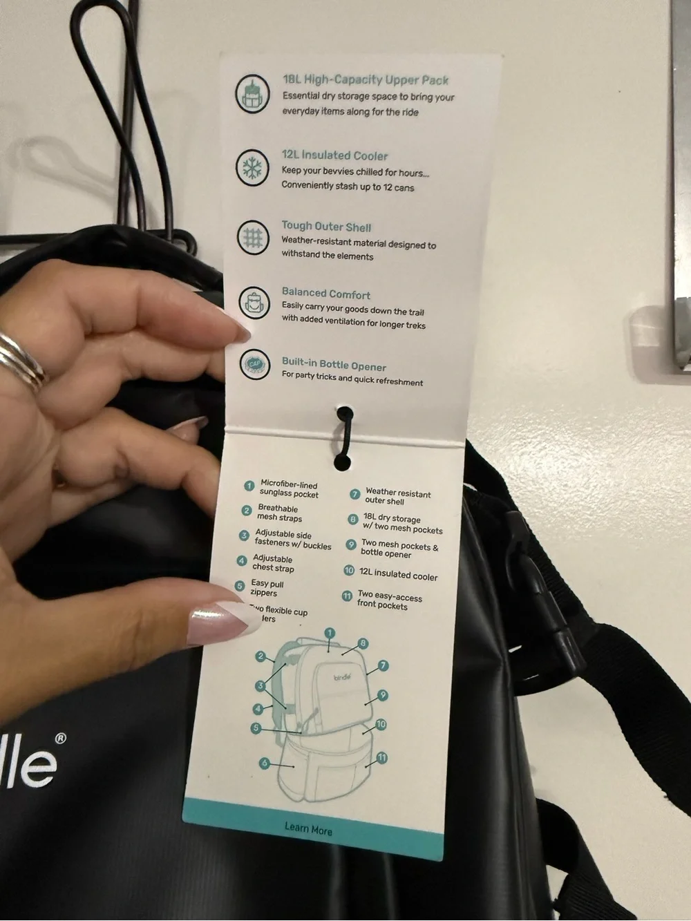 BNWT Bindle The Cooler Backpack Black
